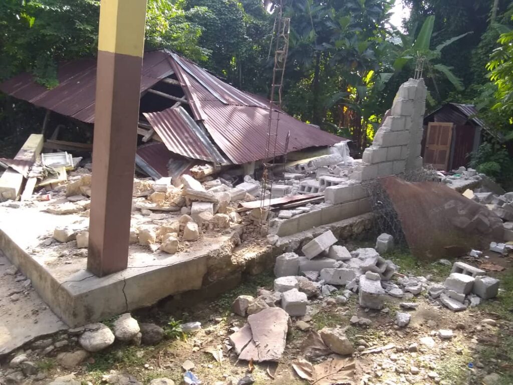 Jean Max's family home in ruins