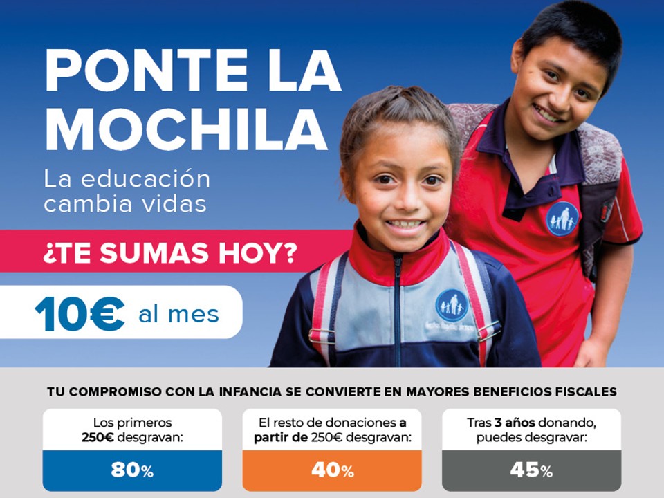 Ponte la Mochila, campaña por la educacion de la infancia en America Latina